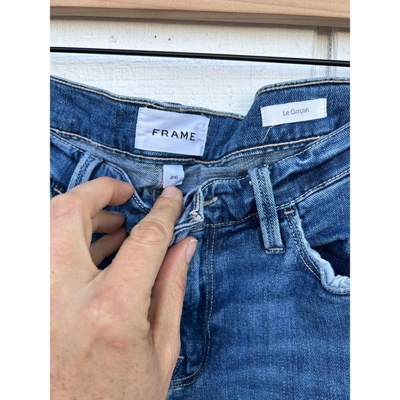 FRAME Denim Le Garcon Frayed Distressed Hem Women's Jeans size 26‎ - Picture 3 of 5